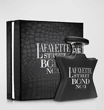 Lafayette Street Bond No. 9 perfume bottle and packaging on a light gray background