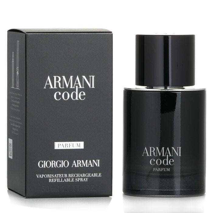 armani code parfum for men on white background
