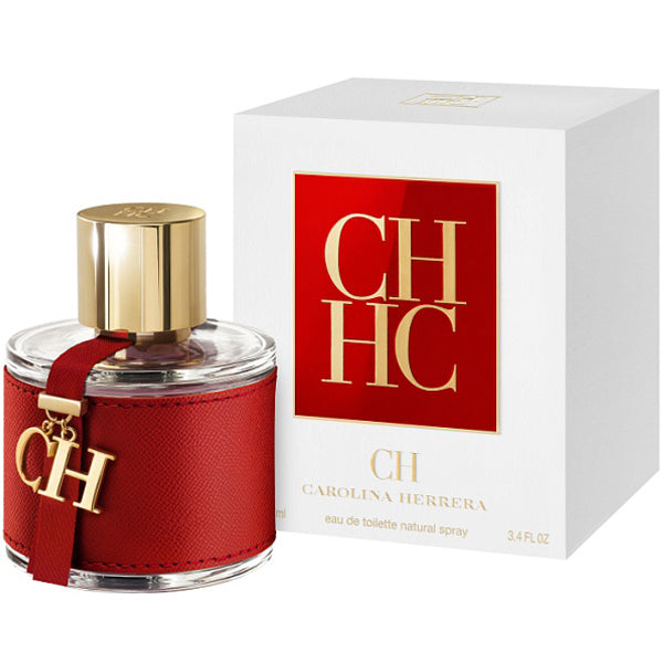 Carolina Herrera perfume bottle and packaging on a white background