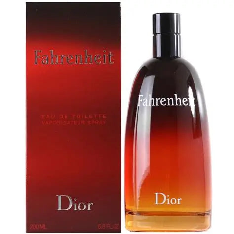Dior Fahrenheit perfume bottle and packaging on a white background