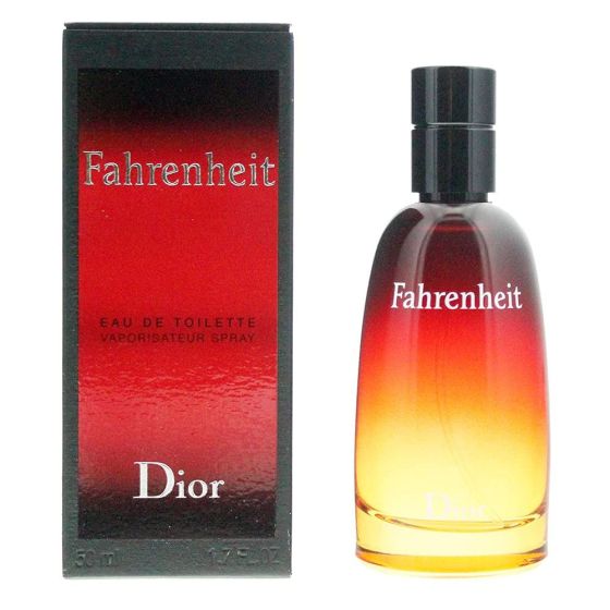 Dior Fahrenheit perfume bottle and packaging on a white background
