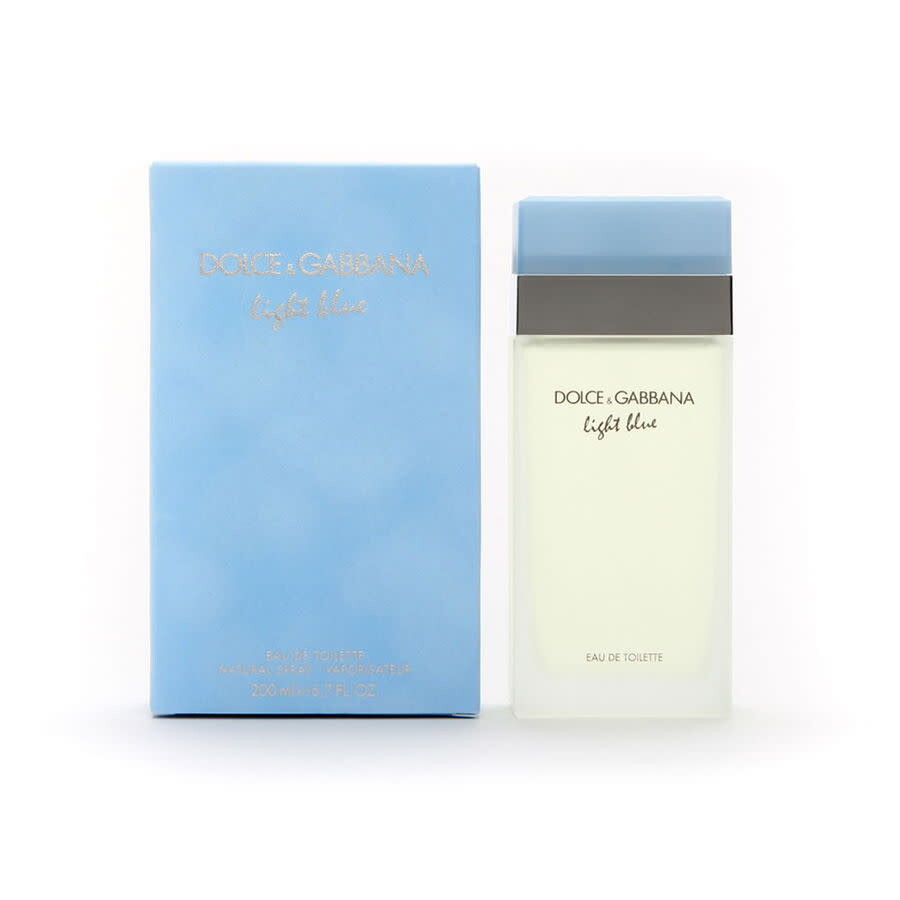 Dolce & Gabbana Light Blue perfume bottle and packaging on a white background
