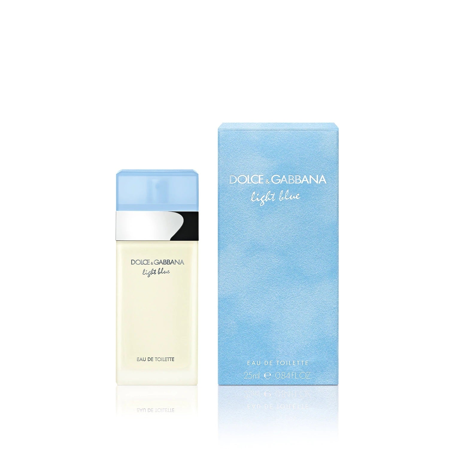 Dolce & Gabbana Light Blue perfume bottle and packaging on a white background