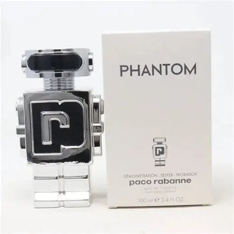 Paco Rabanne Phantom perfume bottle and packaging on a white background